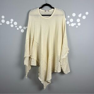 Inverni Wool Blend Knit Poncho Size OSFM